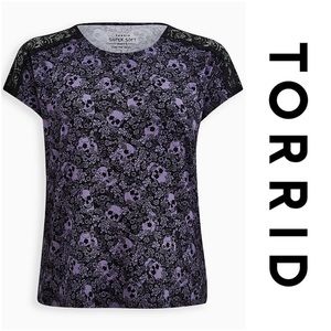 TORRID LACE DOLMAN TOP - SUPER SOFT BLACK SKULL